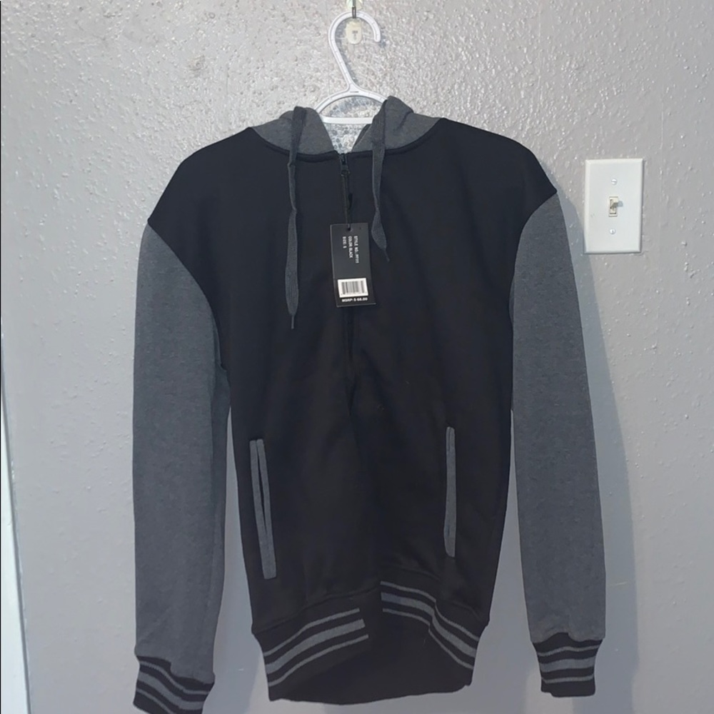Brand new black and gray zip up jacket